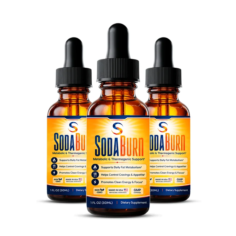 SodaBurn thermogenic liquid drops three-bottle package